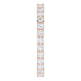 10K Gold Round Lab-Grown Diamond Shared-Prong Eternity Band – 1.7 mm Stones - Rose Gold - view 4