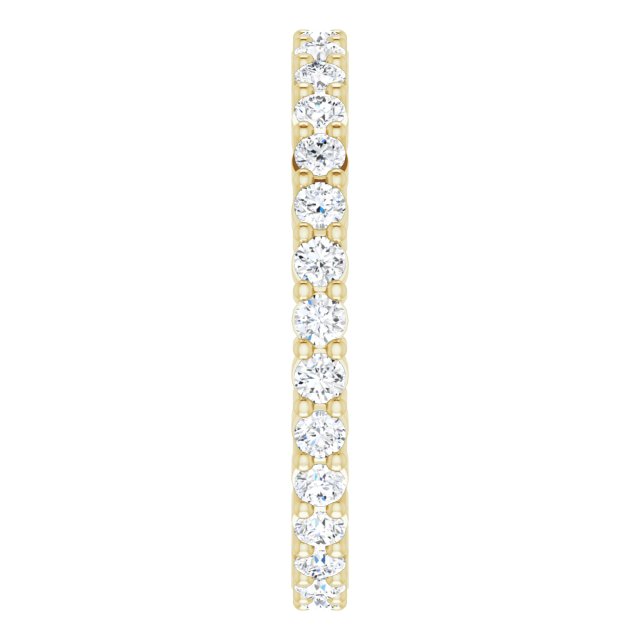 10K Gold Round Lab-Grown Diamond Shared-Prong Eternity Band – 1.7 mm Stones - Yellow Gold - view 4
