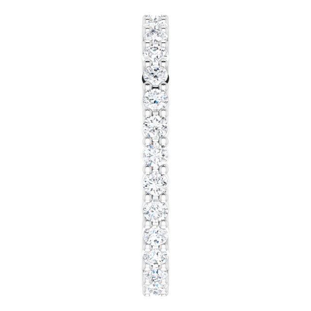 10K Gold Round Lab-Grown Diamond Shared-Prong Eternity Band – 1.7 mm Stones - White Gold - view 4