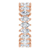 14K Gold Marquise Natural Diamond Shared-Prong Eternity Band – 4.5x2.5 mm Stones - Rose Gold - view 4