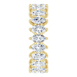 14K Gold Marquise Lab-Grown Diamond Shared-Prong Eternity Band – 4.5x2.5 mm Stones - Yellow Gold - view 4