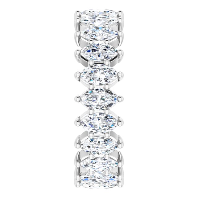 Platinum Marquise Lab-Grown Diamond Shared-Prong Eternity Band – 4.5x2.5 mm Stones - view 4
