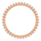 10K Gold Round Lab-Grown Diamond Shared-Prong Eternity Band – 1.3 mm Stones - Rose Gold - view 2