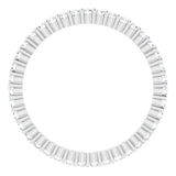 10K Gold Round Natural Diamond Shared-Prong Eternity Band – 1.3 mm Stones - White Gold - view 2