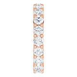 10K Gold Round Lab-Grown Diamond Shared-Prong Eternity Band – 3 mm Stones - Rose Gold - view 4