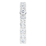 10K Gold Round Lab-Grown Diamond Shared-Prong Eternity Band – 3 mm Stones - White Gold - view 4
