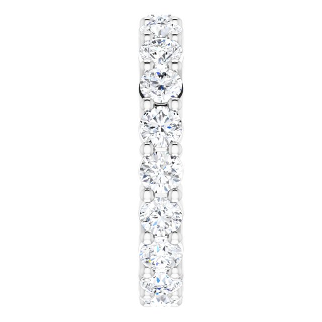 10K Gold Round Natural Diamond Shared-Prong Eternity Band – 3 mm Stones - White Gold - view 4