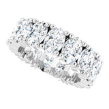 10K Gold Oval Lab-Grown Diamond Shared-Prong Eternity Band – 6x4 mm Stones - White Gold - view 5