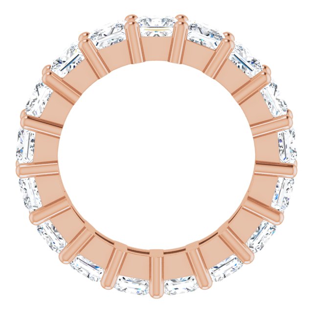 10K Gold Square Lab-Grown Diamond Shared-Prong Eternity Band – 3.5x3.5 mm Stones - Rose Gold - view 2