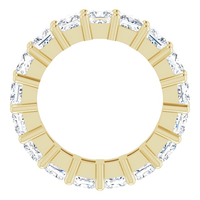 10K Gold Square Lab-Grown Diamond Shared-Prong Eternity Band – 3.5x3.5 mm Stones - Yellow Gold - view 2