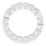 10K Gold Square Lab-Grown Diamond Shared-Prong Eternity Band – 3.5x3.5 mm Stones - White Gold - view 2