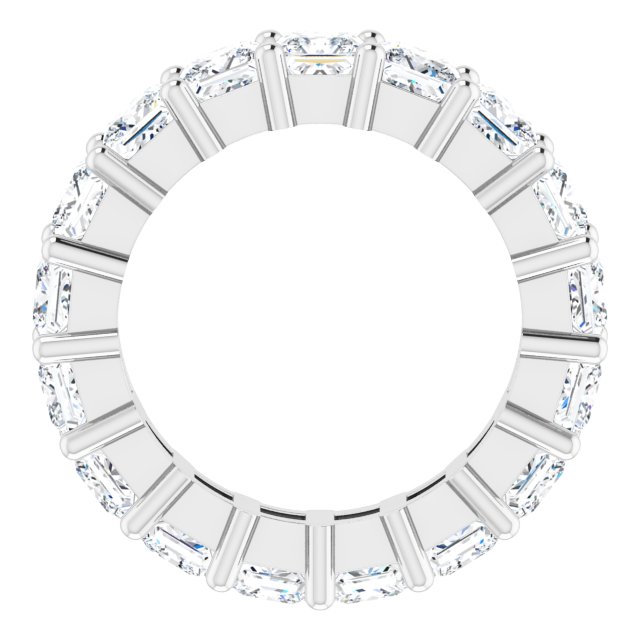 10K Gold Square Lab-Grown Diamond Shared-Prong Eternity Band – 3.5x3.5 mm Stones - White Gold - view 2