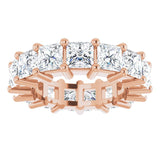 10K Gold Square Lab-Grown Diamond Shared-Prong Eternity Band – 4x4 mm Stones - Rose Gold - view 3