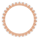 10K Gold Round Natural Diamond Shared-Prong Eternity Band – 1.75 mm Stones - Rose Gold - view 2