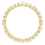 10K Gold Round Natural Diamond Shared-Prong Eternity Band – 1.75 mm Stones - Yellow Gold - view 2