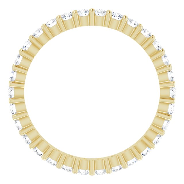 10K Gold Round Lab-Grown Diamond Shared-Prong Eternity Band – 1.75 mm Stones - Yellow Gold - view 2
