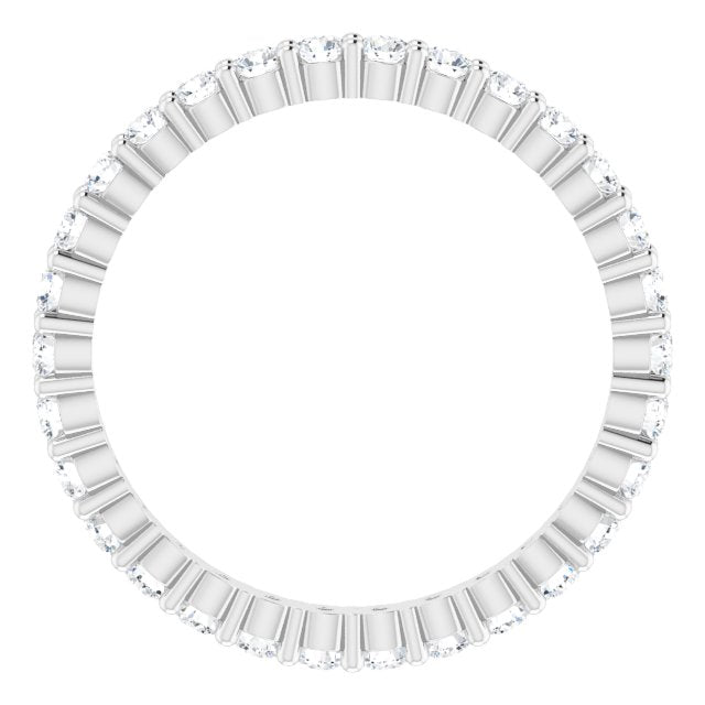 10K Gold Round Lab-Grown Diamond Shared-Prong Eternity Band – 1.75 mm Stones - White Gold - view 2