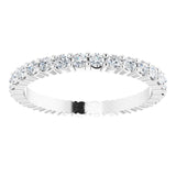 10K Gold Round Lab-Grown Diamond Shared-Prong Eternity Band – 1.7 mm Stones - White Gold - view 3