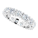 10K Gold Round Natural Diamond Shared-Prong Eternity Band – 3.75 mm Stones - White Gold - view 5