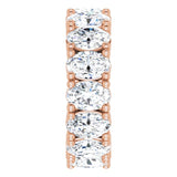 10K Gold Oval Lab-Grown Diamond Shared-Prong Eternity Band – 6x4 mm Stones - Rose Gold - view 4