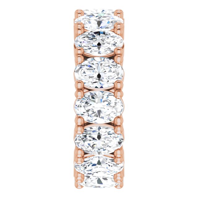 10K Gold Oval Lab-Grown Diamond Shared-Prong Eternity Band – 6x4 mm Stones - Rose Gold - view 4