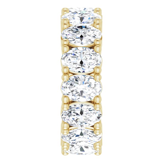 10K Gold Oval Natural Diamond Shared-Prong Eternity Band – 6x4 mm Stones - Yellow Gold - view 4
