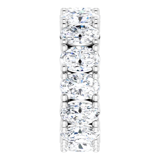 10K Gold Oval Lab-Grown Diamond Shared-Prong Eternity Band – 6x4 mm Stones - White Gold - view 4