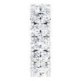 Platinum Oval Lab-Grown Diamond Shared-Prong Eternity Band – 6x4 mm Stones - view 4