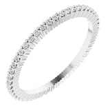 10K Gold Round Natural Diamond Shared-Prong Eternity Band – 1 mm Stones - White Gold