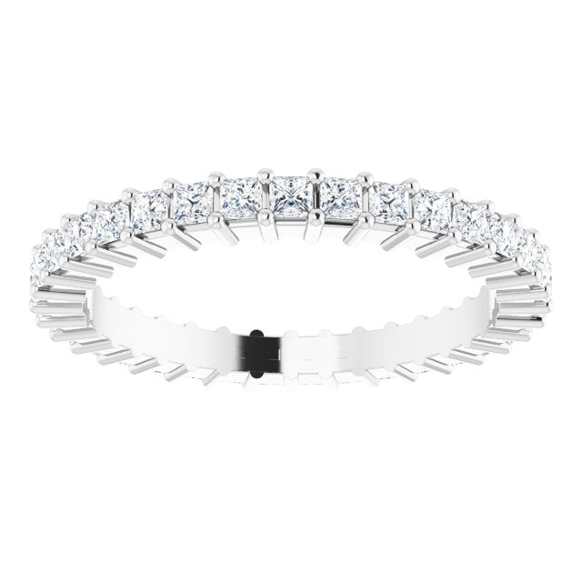 10K Gold Square Lab-Grown Diamond Shared-Prong Eternity Band – 1.5x1.5 mm Stones - White Gold - view 3