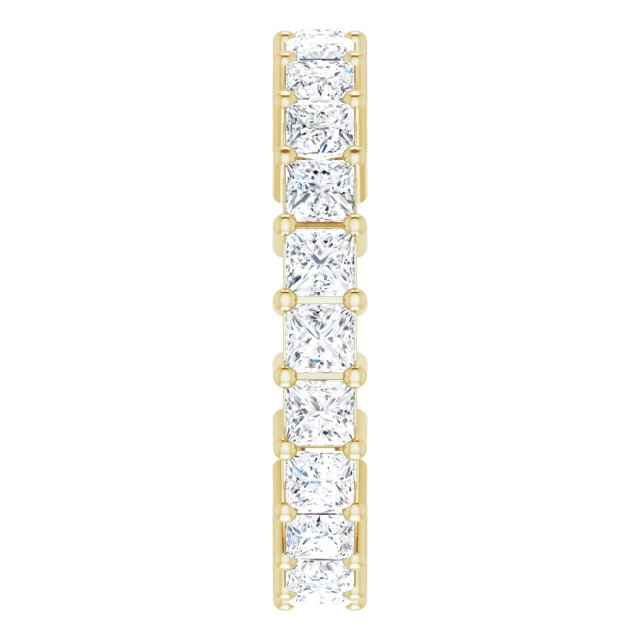 10K Gold Square Lab-Grown Diamond Shared-Prong Eternity Band – 2.5x2.5 mm Stones - Yellow Gold - view 4