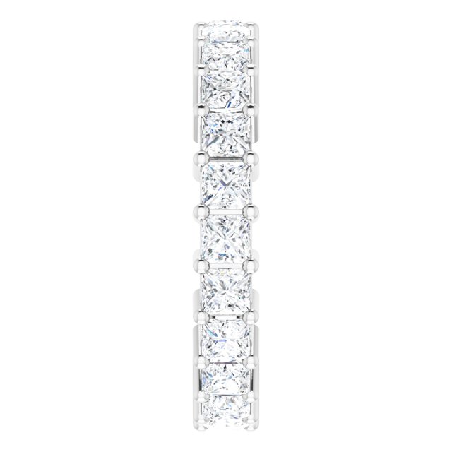 10K Gold Square Natural Diamond Shared-Prong Eternity Band – 2.5x2.5 mm Stones - White Gold - view 4