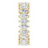 14K Gold Marquise Lab-Grown Diamond Shared-Prong Eternity Band – 4.25x2.25 mm Stones - Yellow Gold - view 4