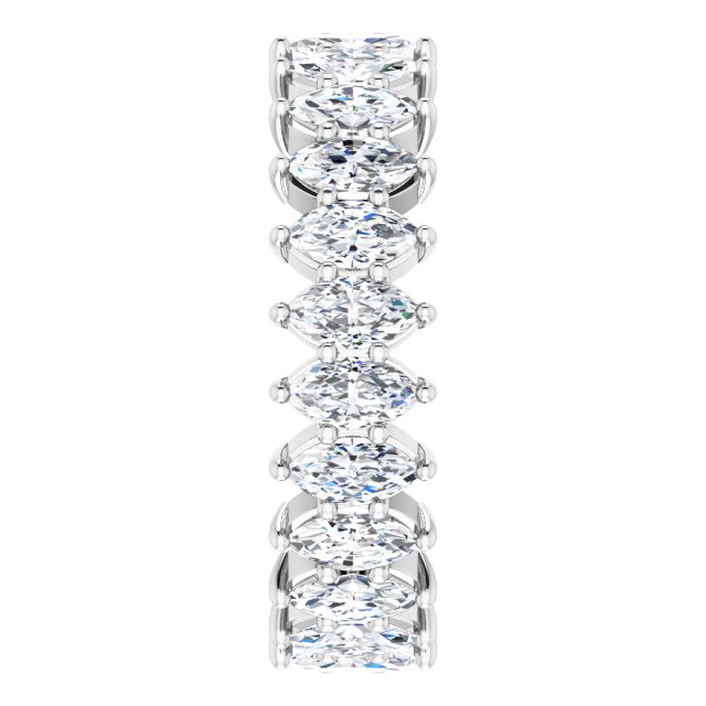 Platinum Marquise Lab-Grown Diamond Shared-Prong Eternity Band – 4.25x2.25 mm Stones - view 4