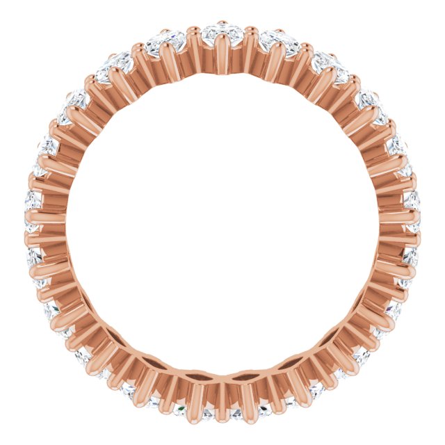 14K Gold Marquise Natural Diamond Shared-Prong Eternity Band – 4.5x2.5 mm Stones - Rose Gold - view 2