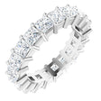 Platinum Square Lab-Grown Diamond Shared-Prong Eternity Band – 3x3 mm Stones