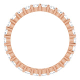 10K Gold Round Natural Diamond Shared-Prong Eternity Band – 2 mm Stones - Rose Gold - view 2