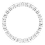 10K Gold Round Lab-Grown Diamond Shared-Prong Eternity Band – 2 mm Stones - White Gold - view 2
