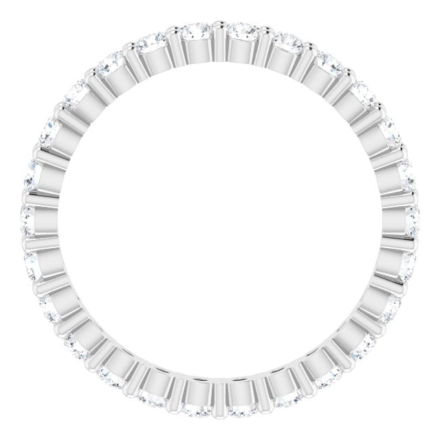 10K Gold Round Lab-Grown Diamond Shared-Prong Eternity Band – 2 mm Stones - White Gold - view 2