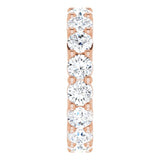 10K Gold Round Natural Diamond Shared-Prong Eternity Band – 3.75 mm Stones - Rose Gold - view 4