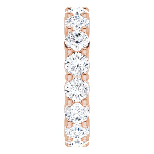 10K Gold Round Natural Diamond Shared-Prong Eternity Band – 3.75 mm Stones - Rose Gold - view 4