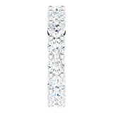 10K Gold Round Natural Diamond Shared-Prong Eternity Band – 3.75 mm Stones - White Gold - view 4