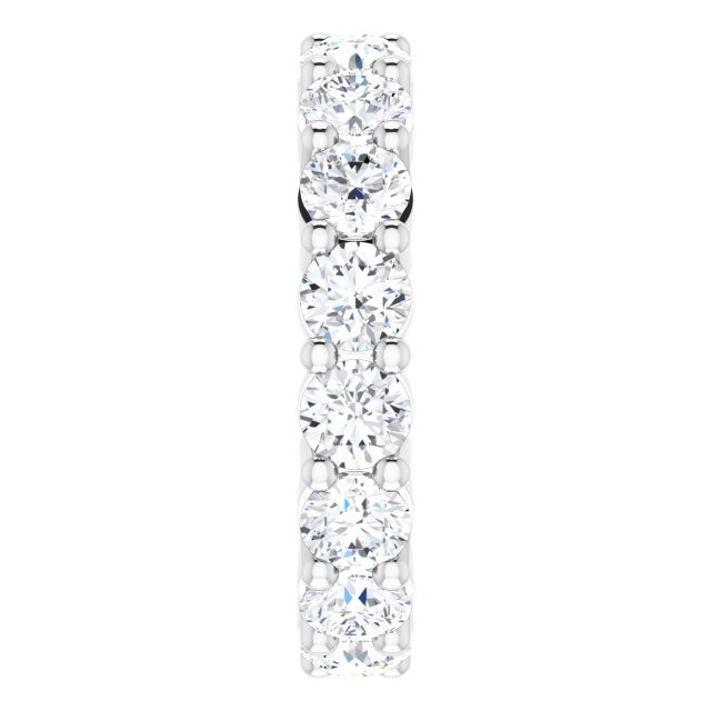 10K Gold Round Natural Diamond Shared-Prong Eternity Band – 3.75 mm Stones - White Gold - view 4