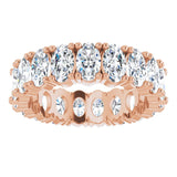 10K Gold Oval Lab-Grown Diamond Shared-Prong Eternity Band – 5x3 mm Stones - Rose Gold - view 3
