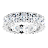 10K Gold Oval Lab-Grown Diamond Shared-Prong Eternity Band – 5x3 mm Stones - White Gold - view 3