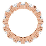 10K Gold Oval Lab-Grown Diamond Shared-Prong Eternity Band – 6x4 mm Stones - Rose Gold - view 2
