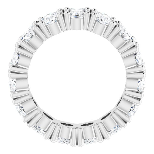 Platinum Oval Natural Diamond Shared-Prong Eternity Band – 6x4 mm Stones - view 2