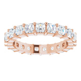 14K Gold Asscher Lab-Grown Diamond Shared-Prong Eternity Band – 2.6x2.6 mm Stones - Rose Gold - view 3