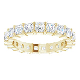 14K Gold Asscher Lab-Grown Diamond Shared-Prong Eternity Band – 2.6x2.6 mm Stones - Yellow Gold - view 3