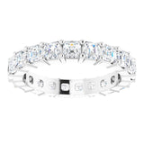 Platinum Asscher Lab-Grown Diamond Shared-Prong Eternity Band – 2.6x2.6 mm Stones - view 3